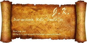 Juracsek Kálmán névjegykártya